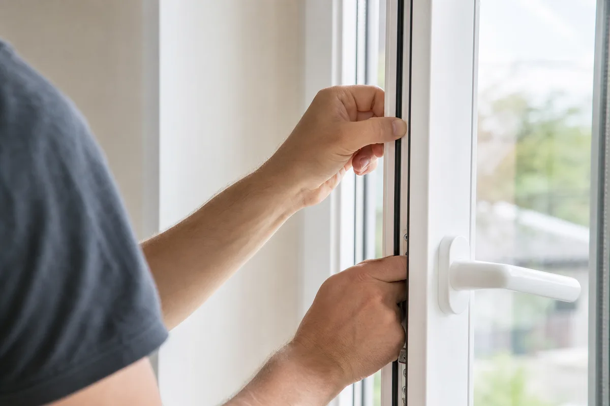 Pose d&rsquo;une fenêtre PVC double vitrage dans un pavillon rénové